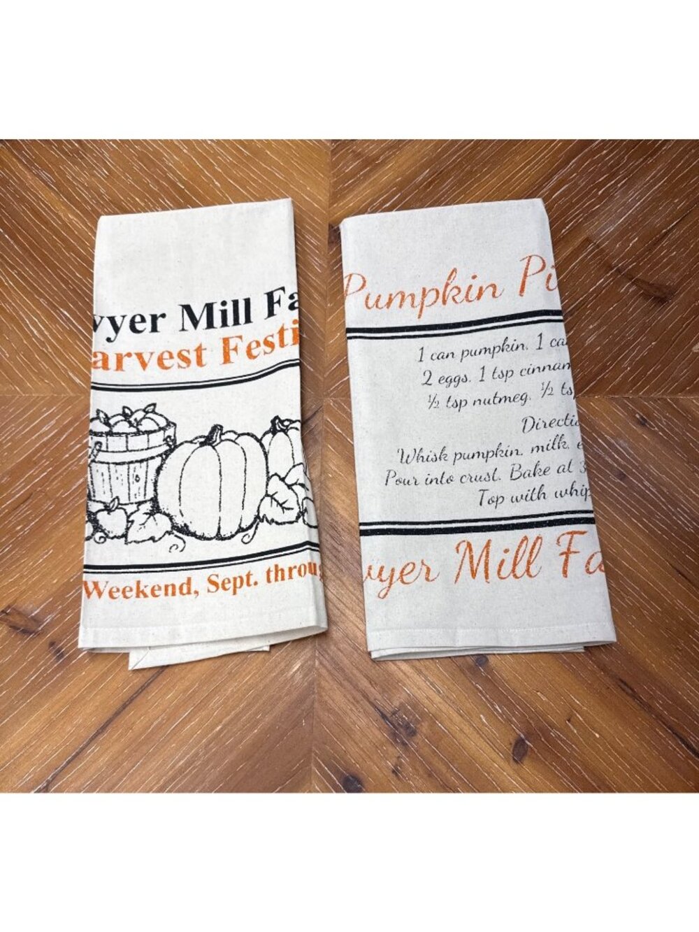 Sawyer Mill Charcoal Harvest Muslin Unbleached Natural Tea Towel Set of 2 19x28